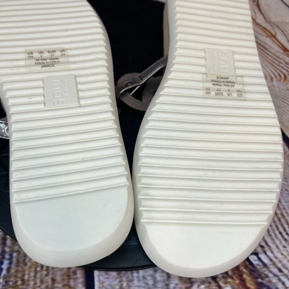 Naturalizer SOUL Janice Silver T Strap Thong Style Comfort Flat Sandals Size 7 M - Picture 7 of 9